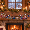 Ole Miss Rebels Wooden Christmas Garland – Football Team Holiday Hanging Decorations