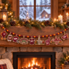 Virginia Tech Hokies Wooden Christmas Garland – Football Team Holiday Hanging Decorations