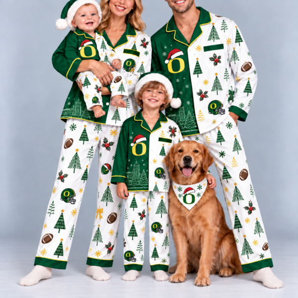 Oregon Ducks Family Matching Christmas Pajamas Set - Football Fan Sleepwear, Festive Family Outfit
