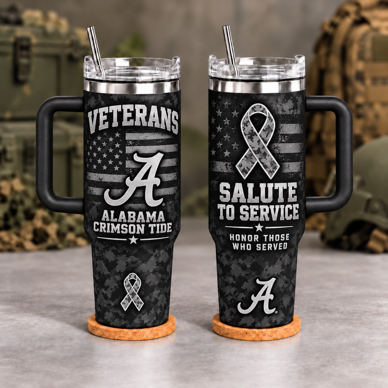 Alabama Crimson Tide Veterans Salute To Service 40oz Tumbler