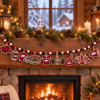 Arkansas Razorbacks Wooden Christmas Garland – Football Team Holiday Hanging Decorations