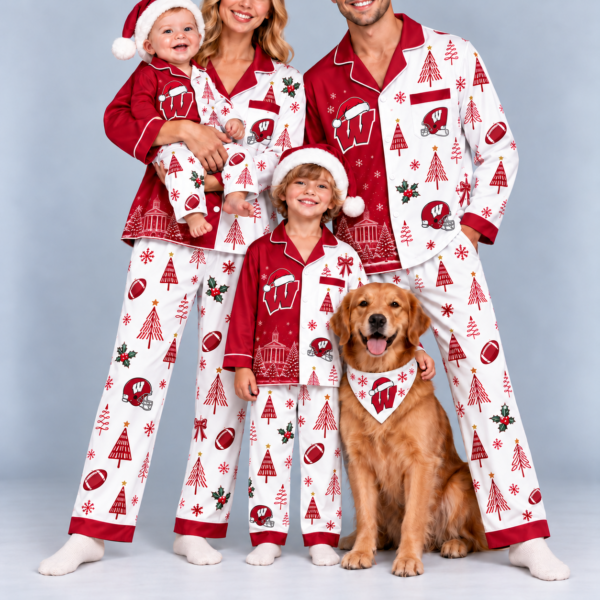 Wisconsin Badgers Family Matching Christmas Pajamas Set - Football Fan Sleepwear, Festive Family Outfit