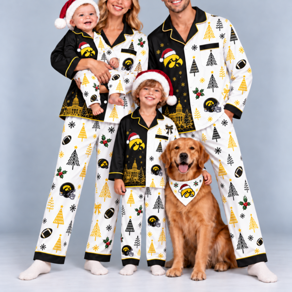 Iowa Hawkeyes Family Matching Christmas Pajamas Set - Football Fan Sleepwear, Festive Family Outfit