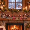 Texas Tech Red Raiders Wooden Christmas Garland – Football Team Holiday Hanging Decorations