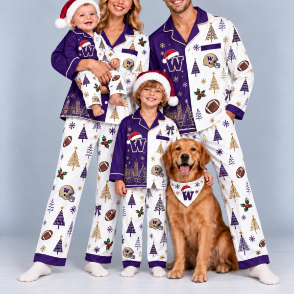 Washington Huskies Family Matching Christmas Pajamas Set - Football Fan Sleepwear, Festive Family Outfit