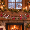 Louisville Cardinals Wooden Christmas Garland – Football Team Holiday Hanging Decorations