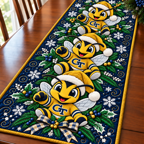 Georgia Tech Yellow Jackets Christmas Mascot Table Runner