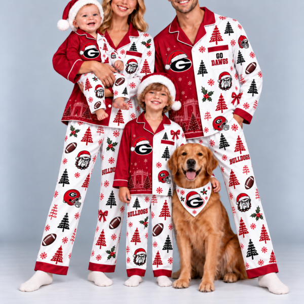 Georgia Bulldogs Family Matching Christmas Pajamas Set - Football Fan Sleepwear, Festive Family Outfit
