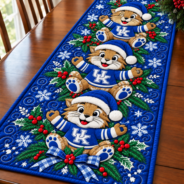 Kentucky Wildcats Christmas Mascot Table Runner