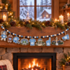 North Carolina Tar Heels Wooden Christmas Garland – Football Team Holiday Hanging Decorations
