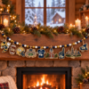 Georgia Tech Yellow Jackets Wooden Christmas Garland – Football Team Holiday Hanging Decorations