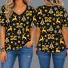 Missouri Tigers Women’s Christmas Reindeer Snowflake All-Over Print V-Neck Short Sleeve Shirt