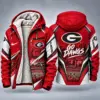 Georgia Bulldogs Men's Christmas Graphic Hooded Winter Coat – Festive Holiday Edition