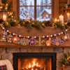 Clemson Tigers Wooden Christmas Garland – Football Team Holiday Hanging Decorations