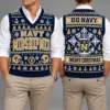 Navy Midshipmen Christmas Argyle Football Fan V-Neck Sleeveless Knit Vest