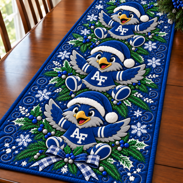 Air Force Falcons Christmas Mascot Table Runner