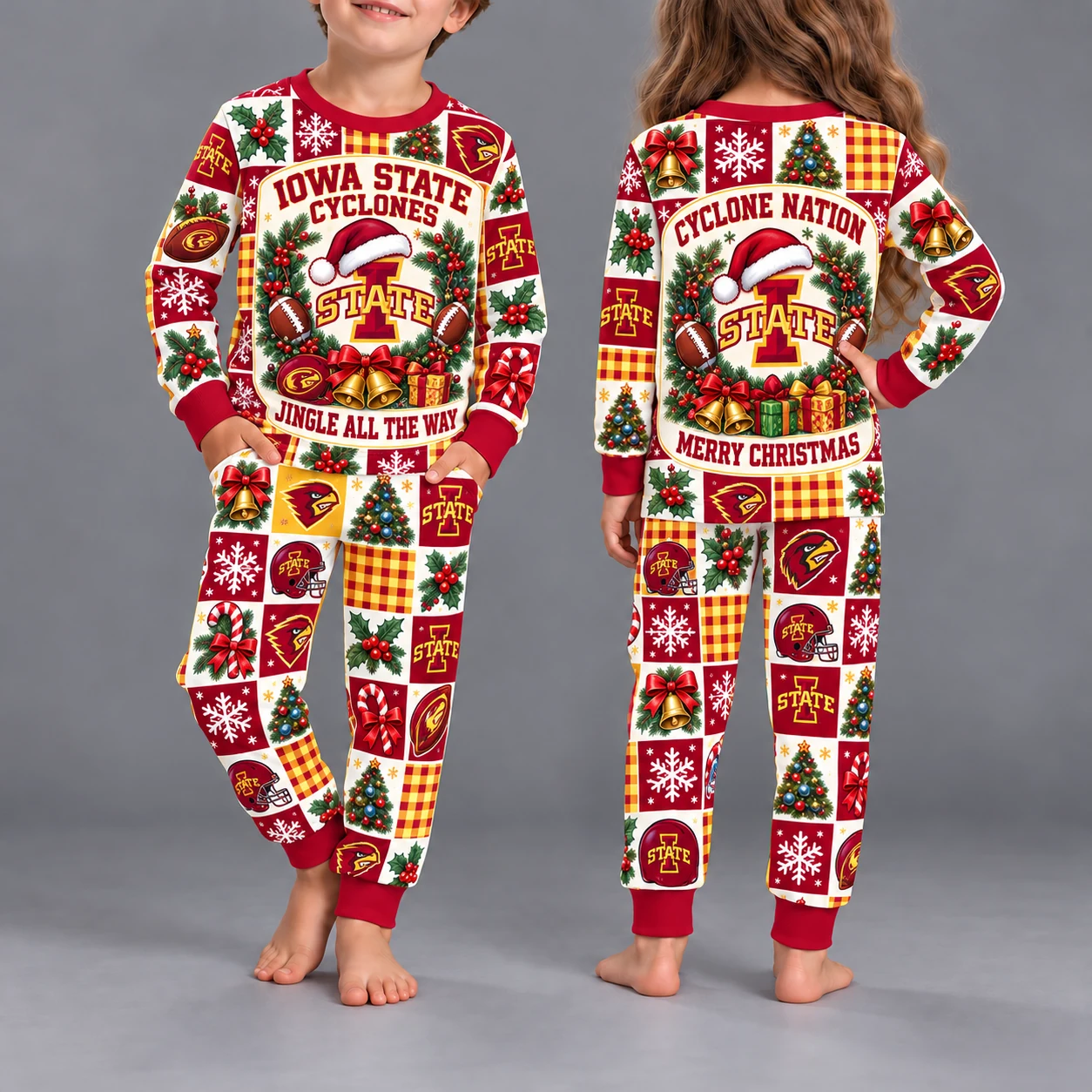 Iowa State Cyclones Kids Christmas Pajama Set