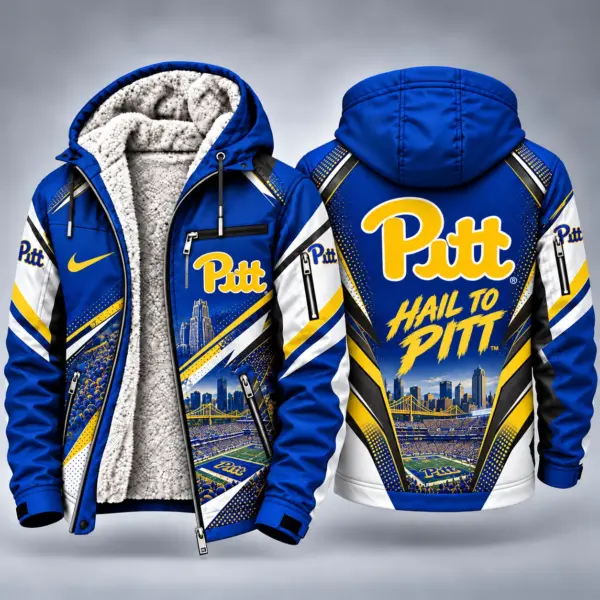 Pittsburgh Panthers Men's Christmas Graphic Hooded Winter Coat – Festive Holiday Edition