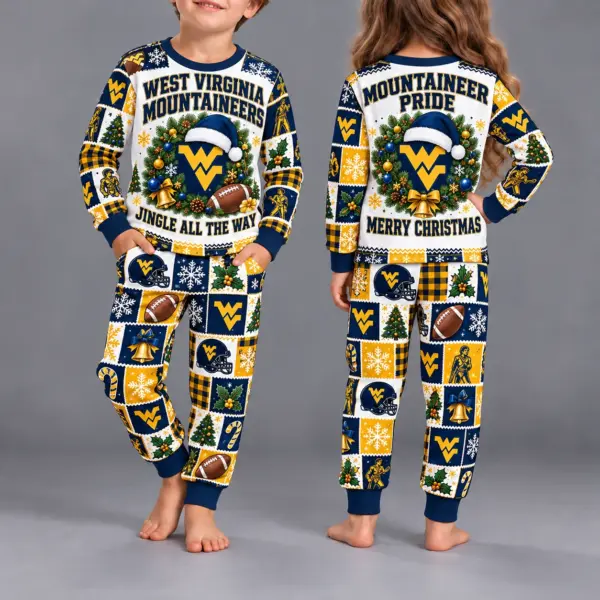 West Virginia Mountaineers Kids Christmas Pajama Set