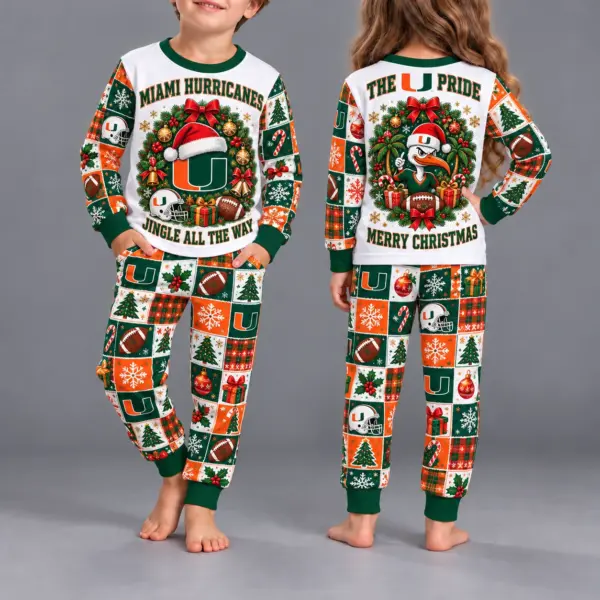 Miami (FL) Hurricanes Kids Christmas Pajama Set