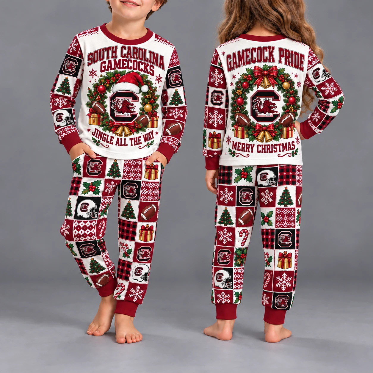 South Carolina Gamecocks Kids Christmas Pajama Set