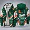 Miami (FL) Hurricanes Men's Christmas Graphic Hooded Winter Coat – Festive Holiday Edition