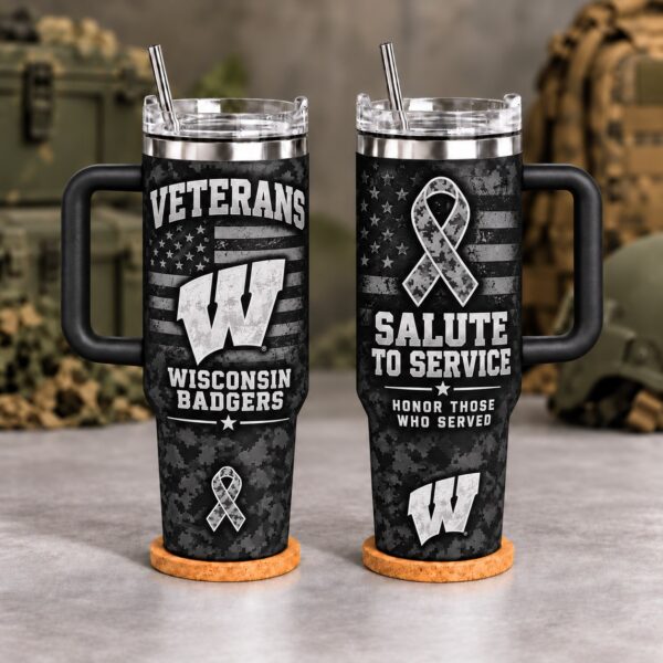 Wisconsin Badgers Veterans Salute To Service 40oz Tumbler