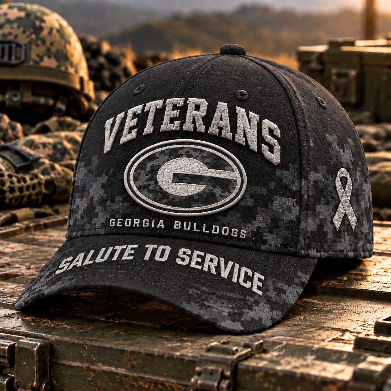 Georgia Bulldogs Veterans Salute To Service Baseball Cap