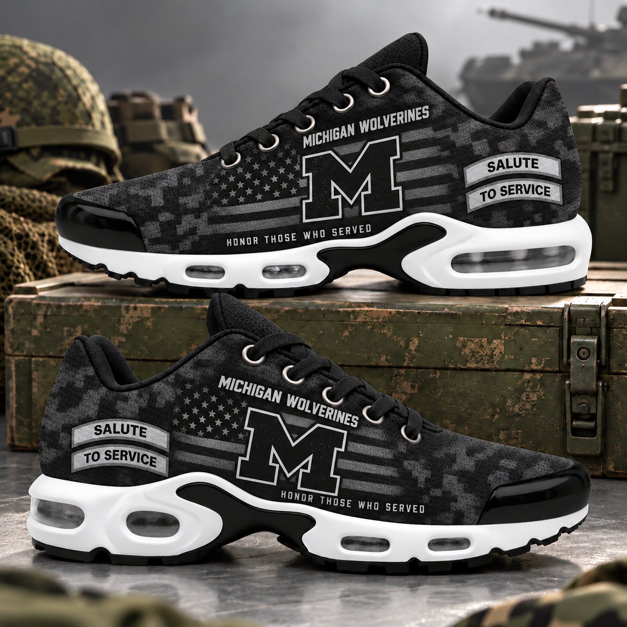 Michigan Wolverines Veterans Salute To Service Air Max Sneakers