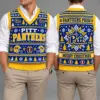 Pittsburgh Panthers Christmas Argyle Football Fan V-Neck Sleeveless Knit Vest