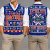 Florida Gators Christmas Argyle Football Fan V-Neck Sleeveless Knit Vest