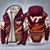 Virginia Tech Hokies Men's Christmas Graphic Hooded Winter Coat – Festive Holiday Edition