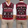 South Carolina Gamecocks Christmas Argyle Football Fan V-Neck Sleeveless Knit Vest