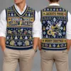 Georgia Tech Yellow Jackets Christmas Argyle Football Fan V-Neck Sleeveless Knit Vest
