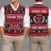 Texas Tech Red Raiders Christmas Argyle Football Fan V-Neck Sleeveless Knit Vest