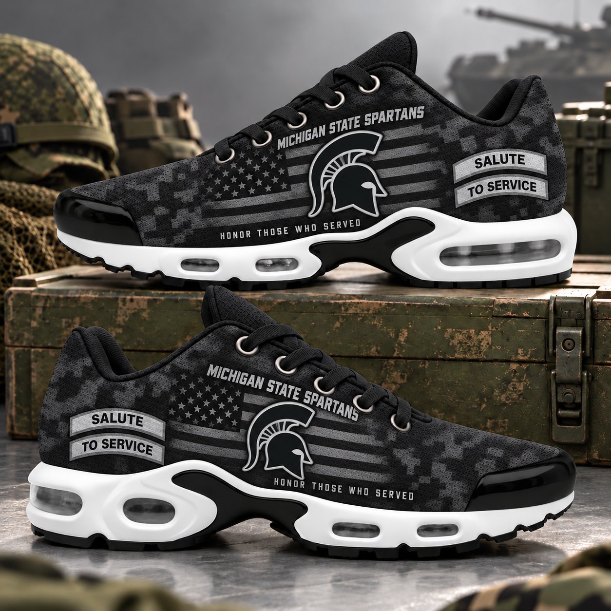 Michigan State Spartans Veterans Salute To Service Air Max Sneakers