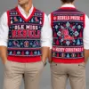 Ole Miss Rebels Christmas Argyle Football Fan V-Neck Sleeveless Knit Vest
