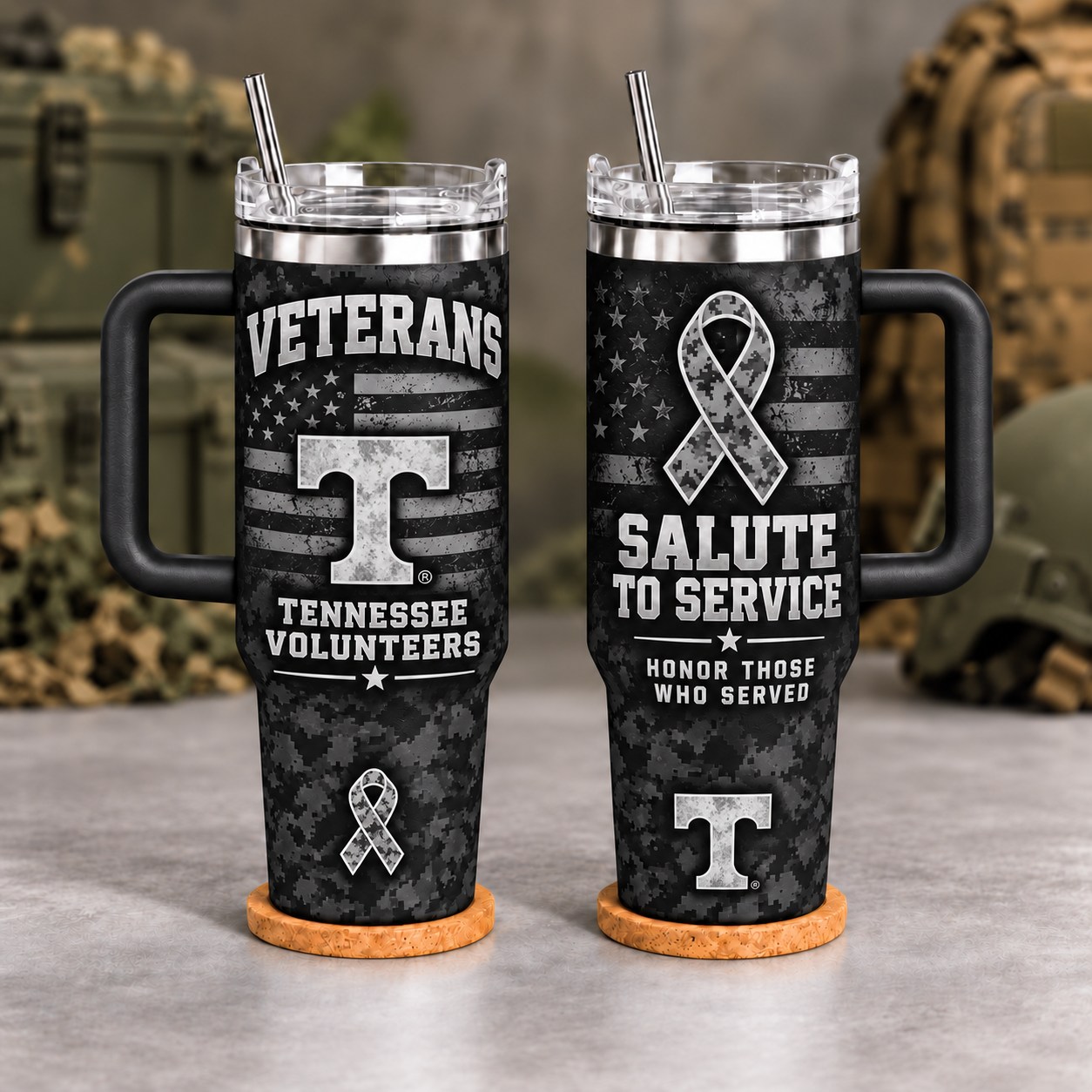 Tennessee Volunteers Veterans Salute To Service 40oz Tumbler