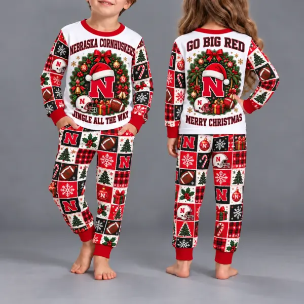 Nebraska Cornhuskers Kids Christmas Pajama Set