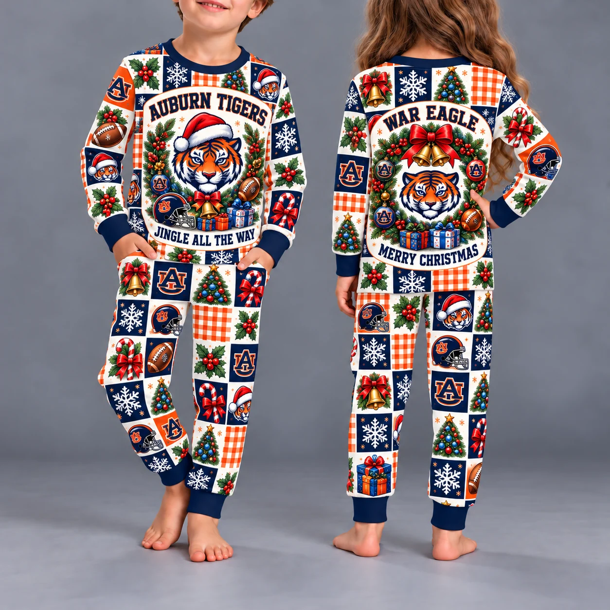 Auburn Tigers Kids Christmas Pajama Set