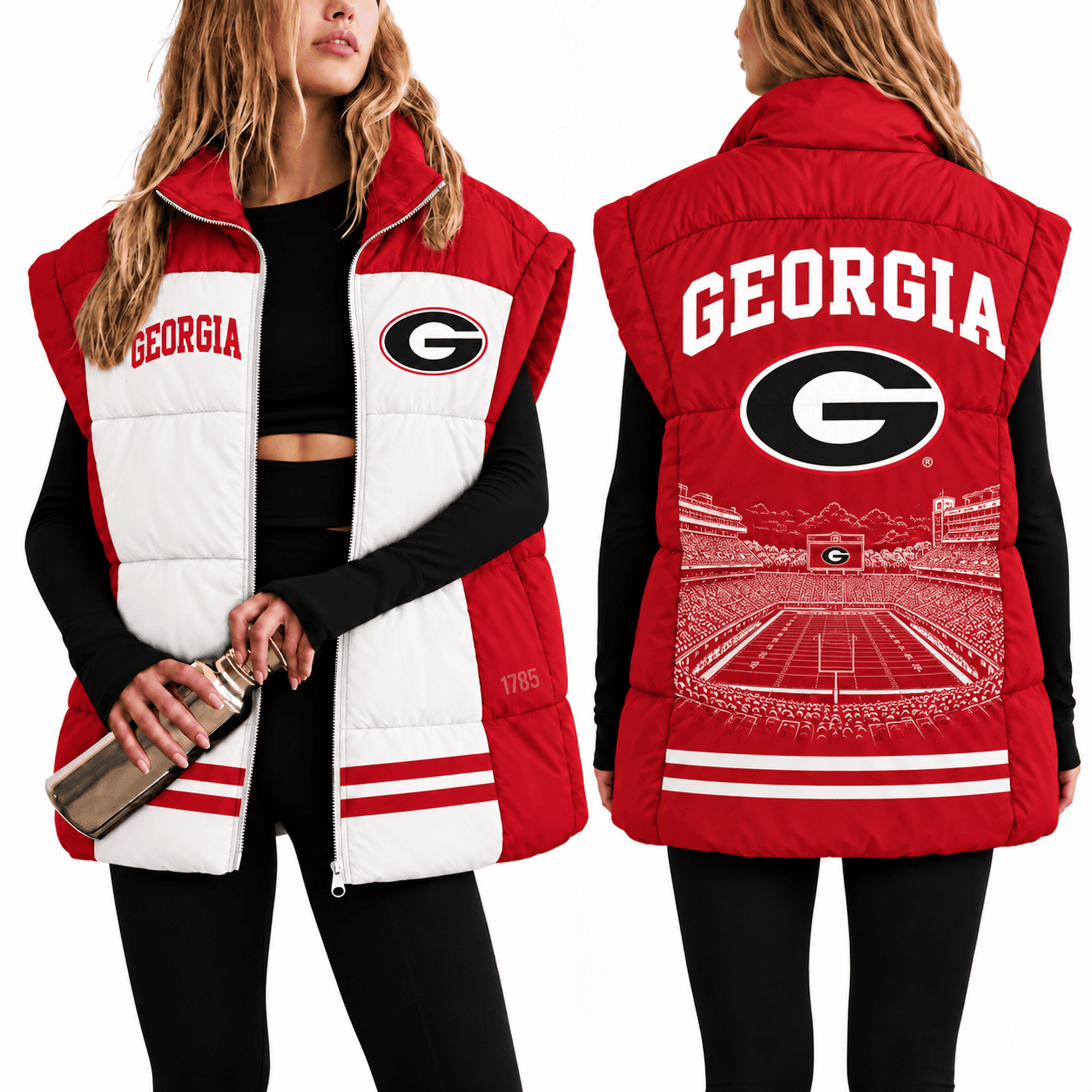 Georgia Bulldogs Oversize Women Puffer Vest