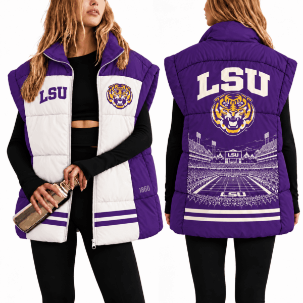 LSU Tigers Oversize Women Puffer Vest