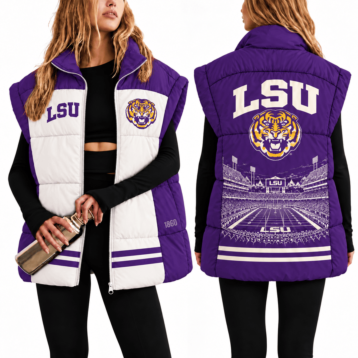LSU Tigers Oversize Women Puffer Vest