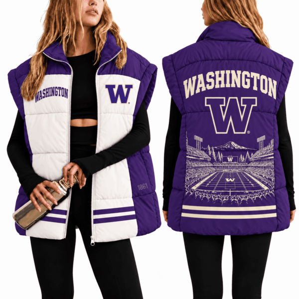 Washington Huskies Oversize Women Puffer Vest
