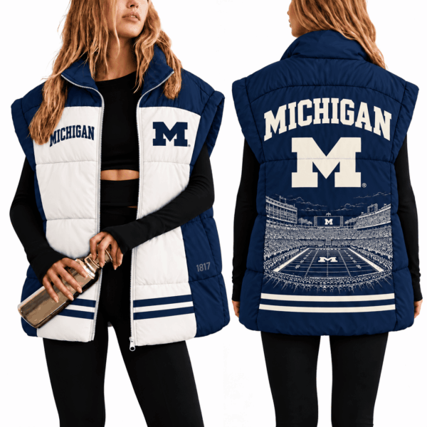 Michigan Wolverines Oversize Women Puffer Vest