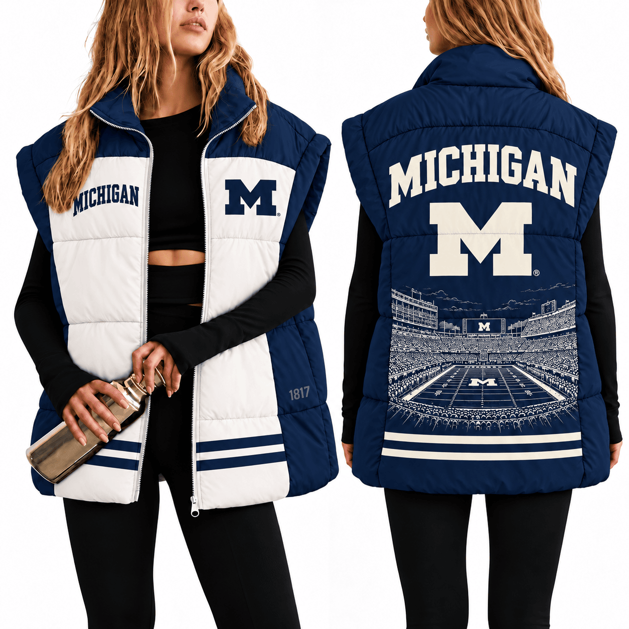 Michigan Wolverines Oversize Women Puffer Vest