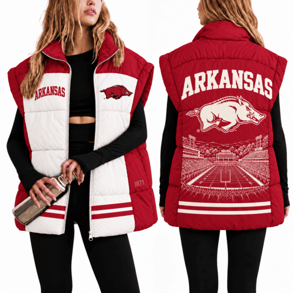 Arkansas Razorbacks Oversize Women Puffer Vest