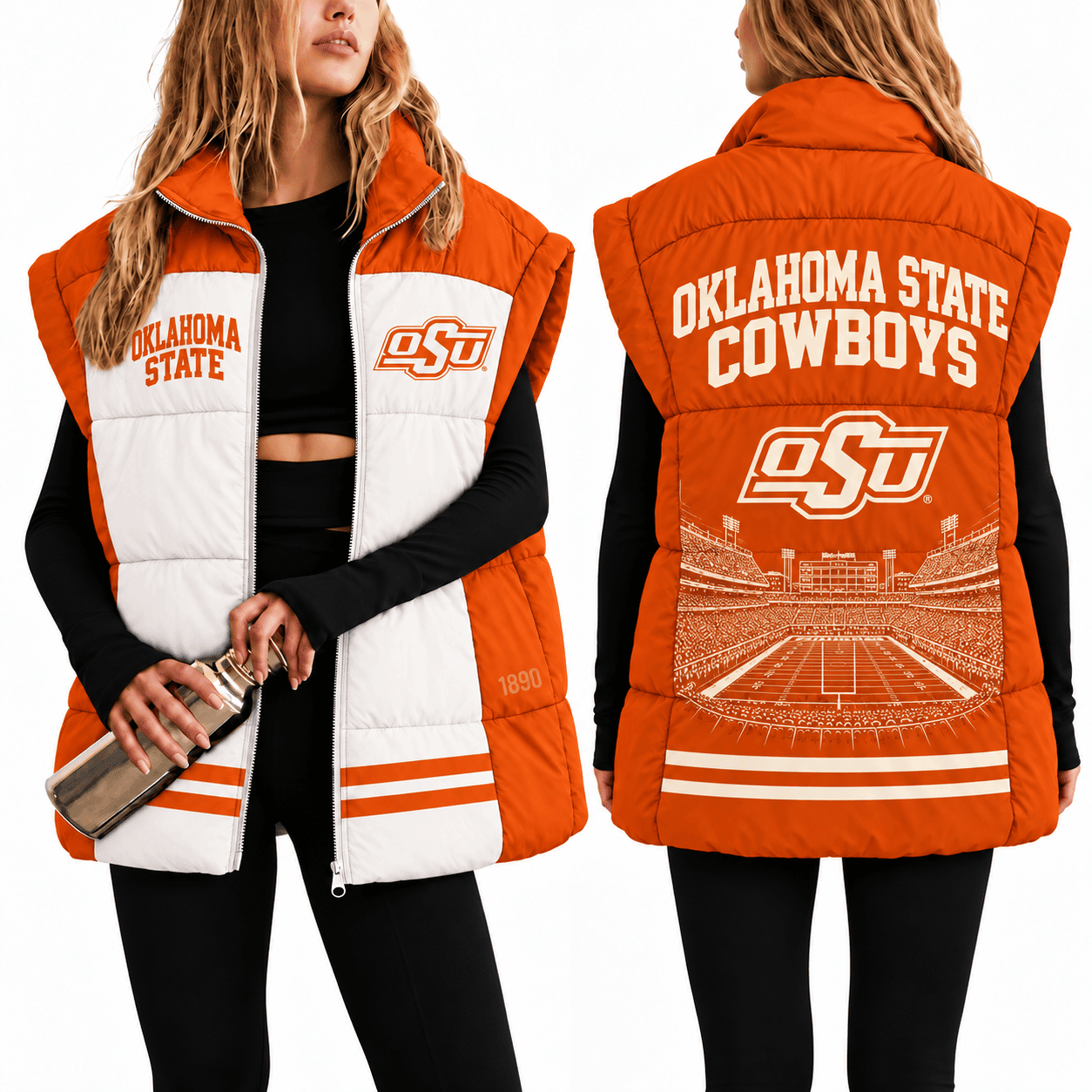 Oklahoma State Cowboys Oversize Women Puffer Vest