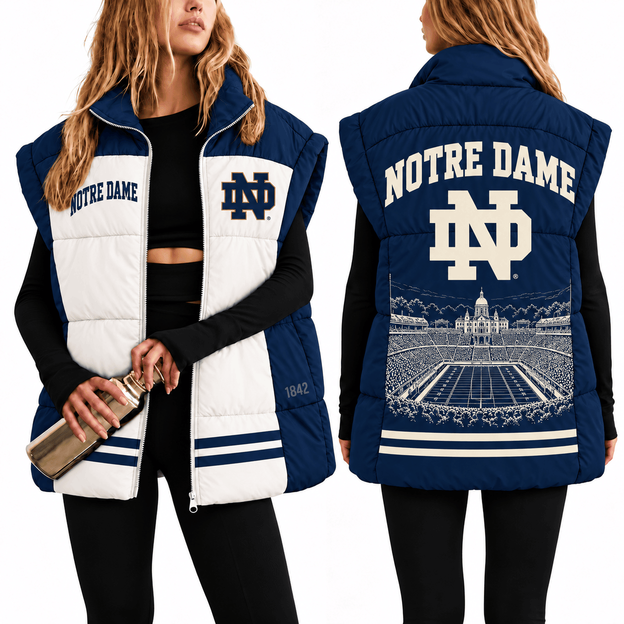 Notre Dame Fighting Irish Oversize Women Puffer Vest