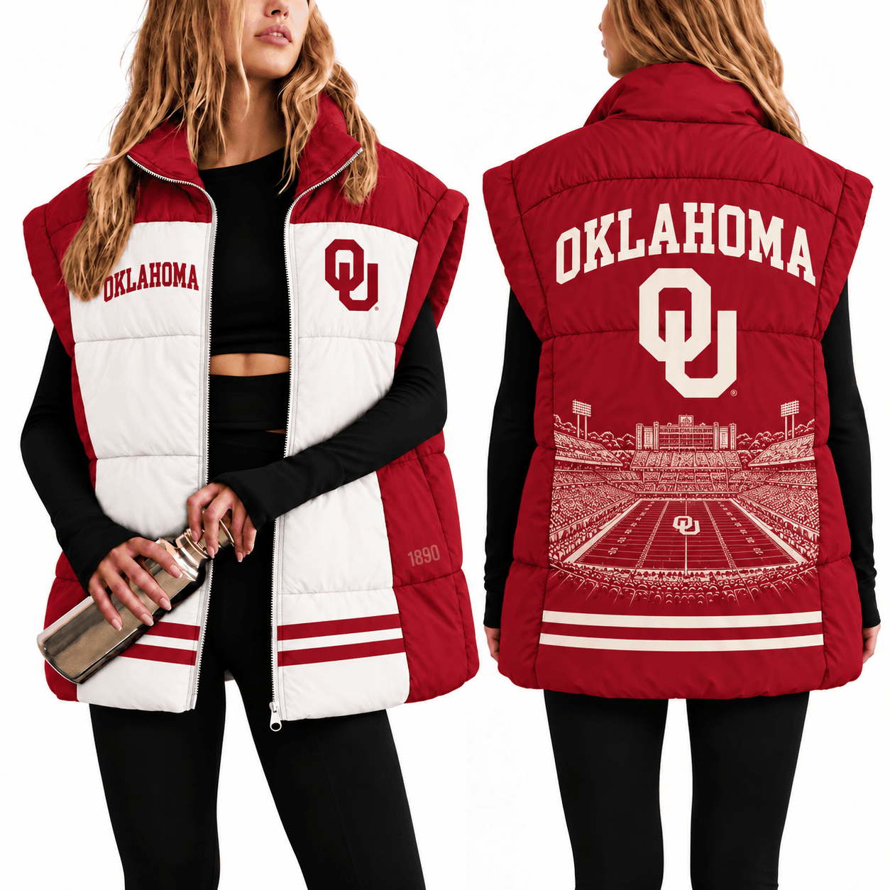 Oklahoma Sooners Oversize Women Puffer Vest